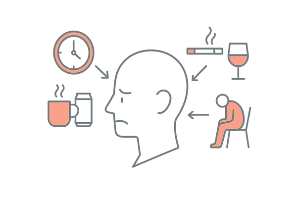 20代の生活習慣と薄毛リスク｜睡眠不足・不規則食・喫煙飲酒・運動不足の俯瞰図