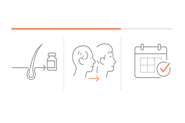 AGA治療のフェーズ別タイムライン｜初期・回復・維持の進行イメージ
