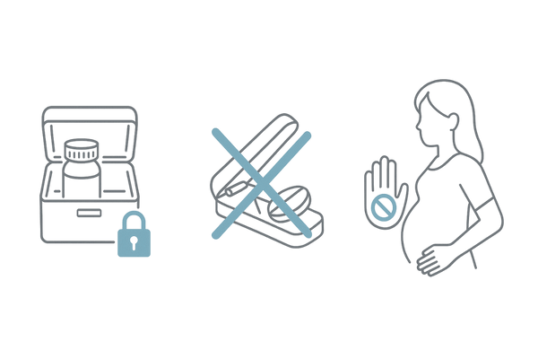 妊娠中パートナーへの曝露回避：錠剤の保管・割らない・直接接触を避ける