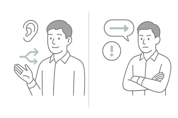 医師との相性を見極める｜信頼できる姿勢 vs 注意したい姿勢（比較図）