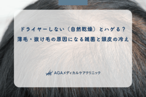 ドライヤーしない(自然乾燥)とハゲる?薄毛・抜け毛の原因になる雑菌と頭皮の冷え