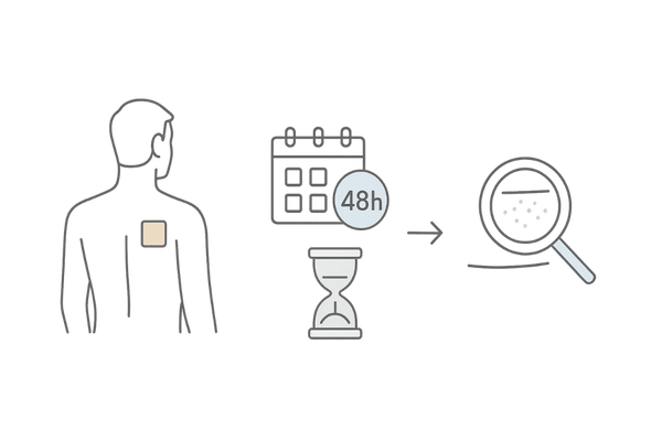 パッチテストの手順:貼付→48時間→判定