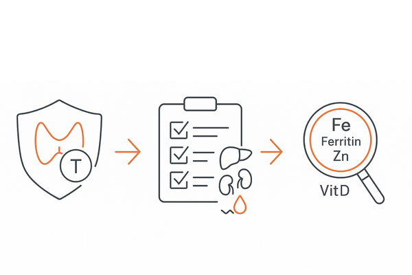 円形脱毛症の血液検査の目的フロー｜合併症チェック・治療安全性・他原因の除外