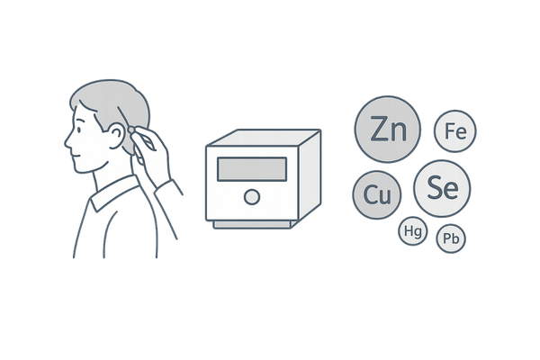 毛髪ミネラル検査：採毛から元素分析（Zn/Fe/Cu/SeとHg/Pb/As）まで