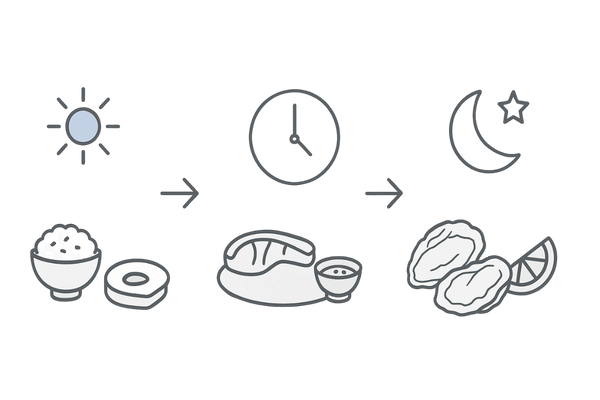 発毛サポートの一日メニュー例(朝・昼・夜の栄養バランスイメージ)