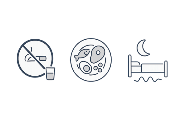 治療効果を守る生活習慣（禁煙・高タンパク/亜鉛・睡眠とストレス管理）