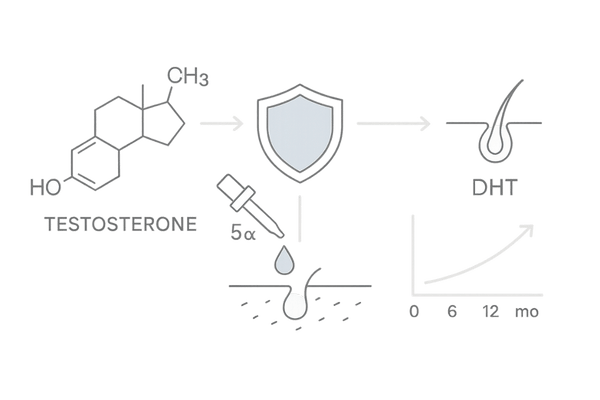 AGA治療の基本|内服(5α還元酵素阻害)と外用(ミノキシジル)の併用フロー