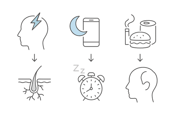 ストレス・睡眠不足・不摂生が髪に与える間接的影響｜自律神経と血行・栄養の悪化