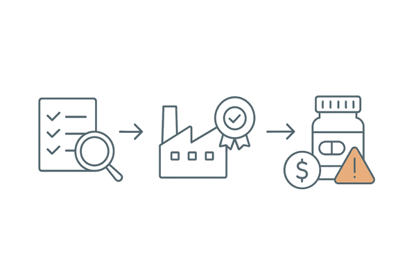 育毛サプリの選び方4ステップ｜成分・品質（GMP）・継続コスト・用量遵守の水平フロー