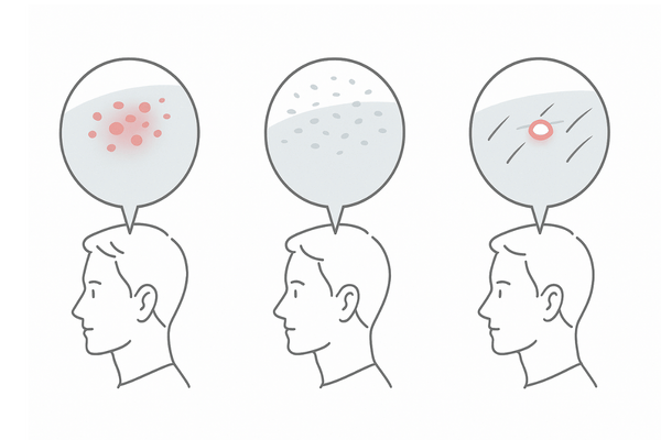 ヘッドスパを避けるべき頭皮サイン（炎症・乾燥フケ・化膿の可視化）