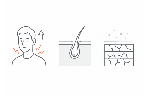 薄毛の原因を可視化：血行不良・皮脂・乾燥の3要因（男性向け）