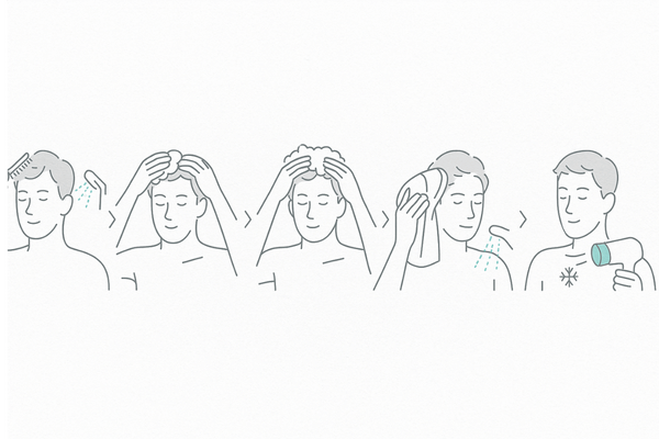 正しい洗髪とドライの手順：頭皮を守る5ステップ（男性向け）