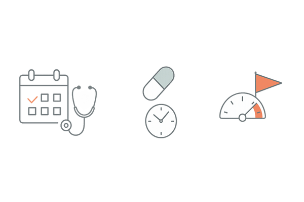 M字はげ治療の成功要因|早期受診・継続・現実的ゴールのシンプル3パネル