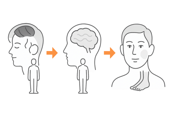ミノキシジルの副作用メカニズム図：血管拡張とむくみ発生の流れ（外用と内服の違いのイメージ）