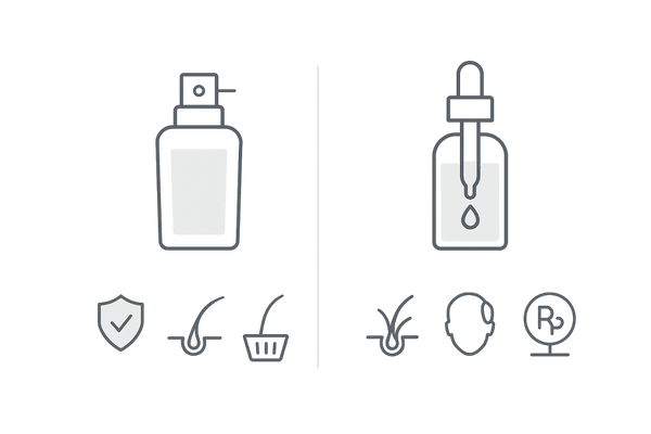 育毛剤と発毛剤の違い｜目的と対象を一目で比較できる横長2カラム図