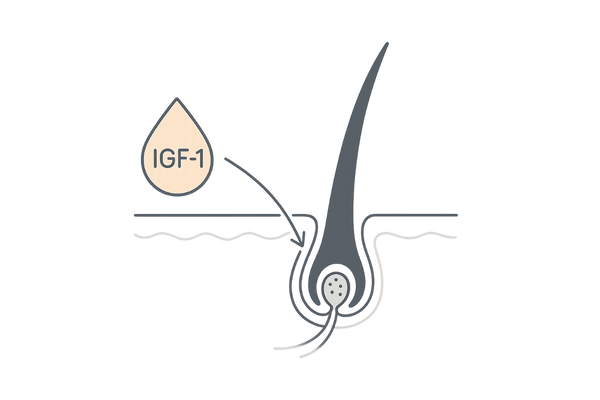IGF-1：毛乳頭・毛母細胞を刺激して成長期を維持