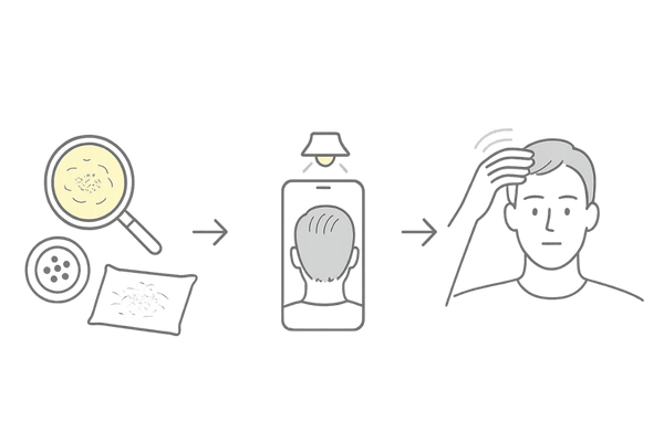AGA早期発見のセルフチェック｜抜け毛観察・定点撮影・ハリコシ確認の3ステップ