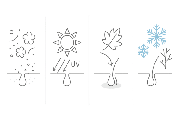 季節別に増える抜け毛要因の比較｜春・夏・秋・冬で異なる頭皮ダメージ