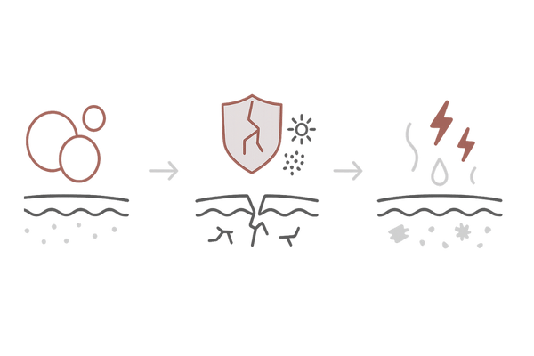 洗浄力が強すぎる場合の悪循環|過剰洗浄→バリア低下→乾燥・フケ・かゆみ