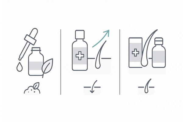 スカルプエッセンス・育毛剤・発毛剤の違い（目的と分類の比較図）