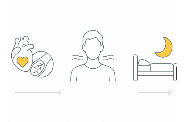 運動が髪に与える3つの好影響｜血行・ストレス・睡眠のアイコン図