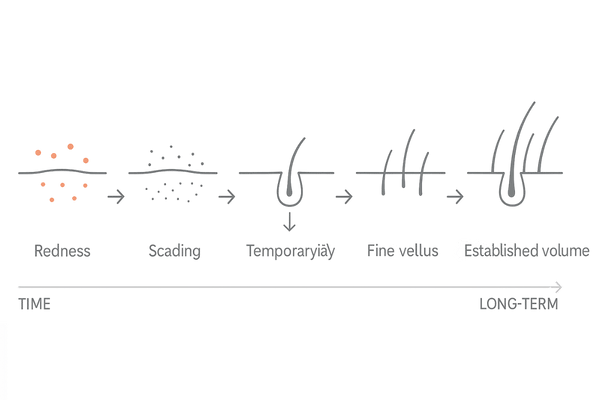 自毛植毛の術後経過タイムライン｜赤み・痂皮・一時脱落・産毛発生・ボリューム定着