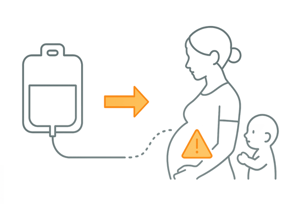 AGA治療中に献血が制限される理由|輸血先の妊婦・乳児への影響イメージ