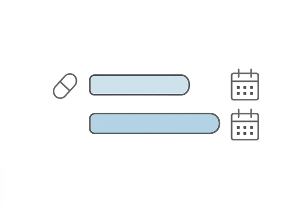 AGA治療薬の休薬期間イメージ|フィナステリド1か月・デュタステリド6か月