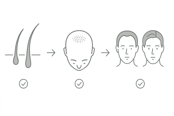 AGAを疑うセルフチェック3項目｜抜け毛の質・産毛化・生え際/頭頂の変化