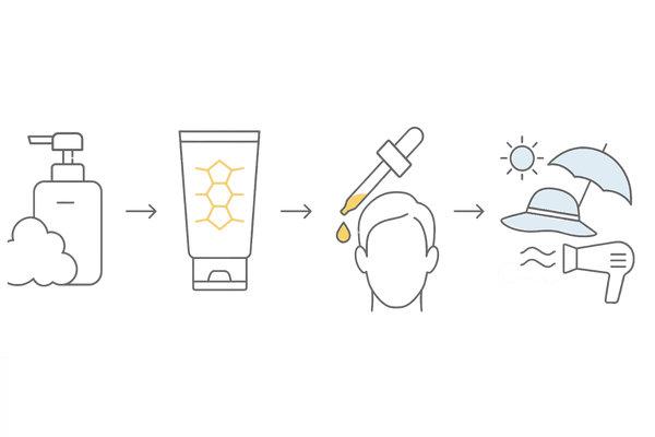 ブリーチ後のセルフケア4ステップ｜低刺激洗浄・補修・頭皮保護・熱/紫外線対策