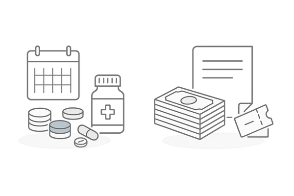 クリニックと育毛サロンの費用構造の違いイメージ|月額制とコース契約の比較図