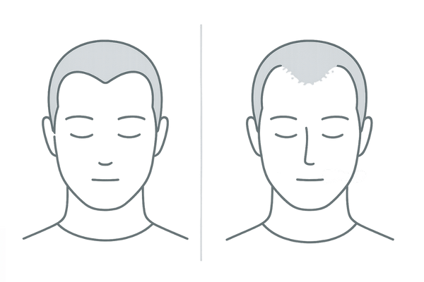 生まれつきの富士額とAGAによるM字の違いを一目で比較｜生え際ライン・産毛・毛質の見分け方