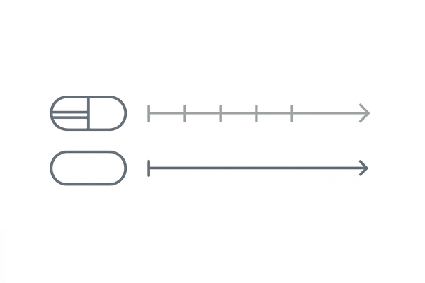 デュタステリド6か月・フィナステリド1か月の休薬期間イメージ（比較タイムライン）