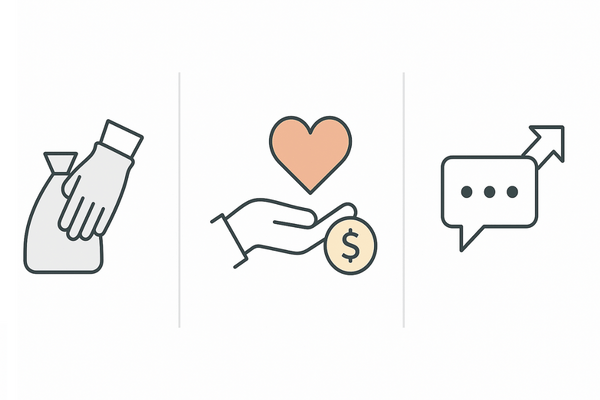 献血以外でできる社会貢献の例（ボランティア・寄付・情報発信の3カラム）