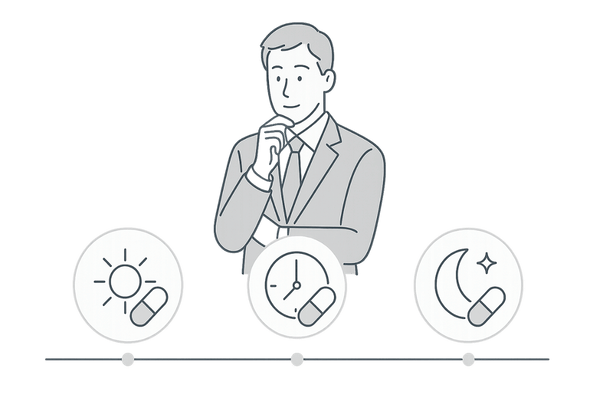 デュタステリド服用の朝昼夜タイミングと生活スタイル別の飲み方イメージ