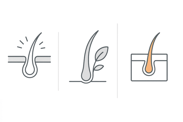 発毛・育毛・増毛の違い｜目的とアプローチのビジュアル比較