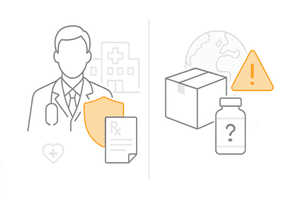 個人輸入のリスクと正規医薬品の安心感｜品質保証・救済制度の有無を直感的に