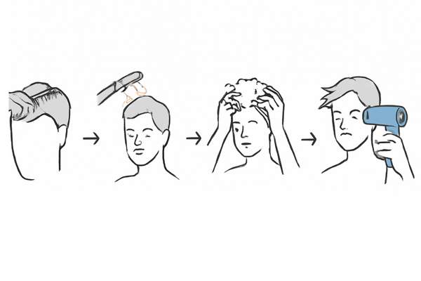 正しい髪の洗い方と乾かし方(ブラッシング→予洗い→泡立てマッサージ→ドライ)の4ステップ