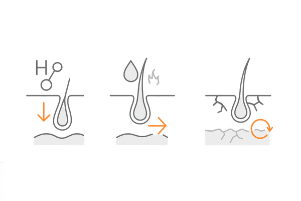 薄毛タイプ別の育毛剤アプローチ｜AGA・脂性肌・乾燥血行不良の対応を図解