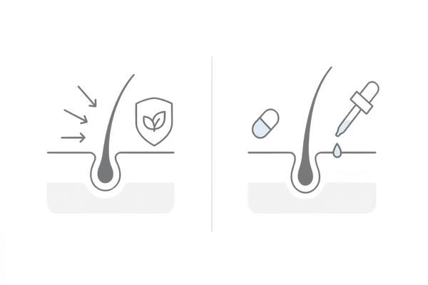 育毛剤と発毛剤の違い｜目的・分類のビジュアル比較（医薬部外品 vs 医薬品）