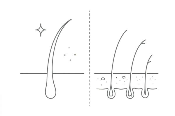 栄養不足で起こる髪と頭皮の変化：健康状態との比較（ボリューム低下・乾燥・かゆみ）