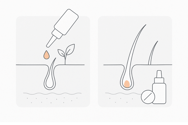 育毛剤と発毛剤の違い｜目的・法的分類・対象のビジュアル比較