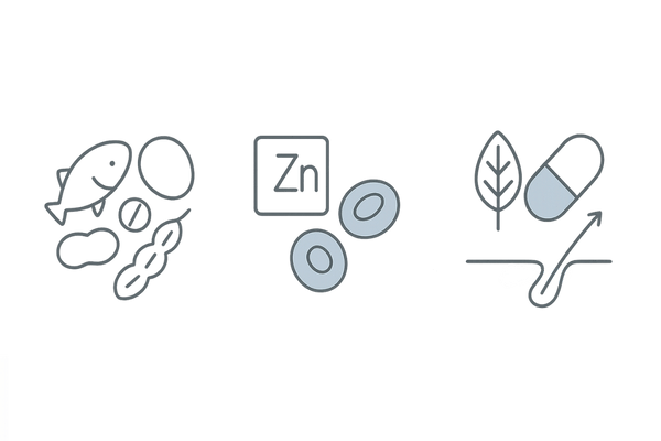 主要栄養素で髪を育てる：タンパク質・亜鉛・ビタミンの役割（AGA医監修）