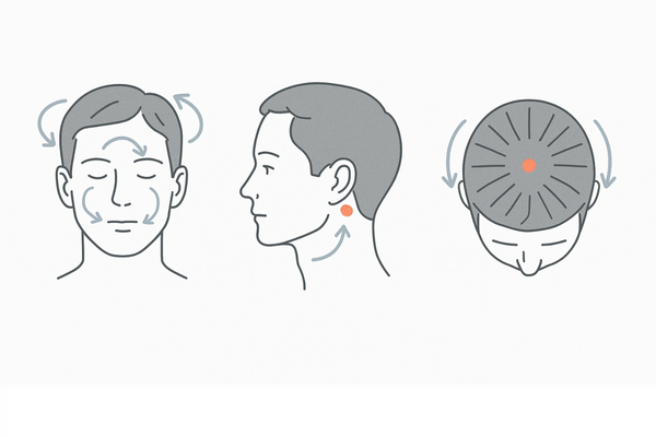 頭皮マッサージと主要ツボ位置ガイド｜百会・風池・角孫