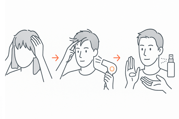 M字部分を目立たせない前髪セットの基本手順｜ドライ〜ワックス〜キープ