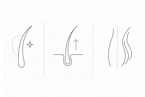 ノンシリコンとシリコンの違い｜仕上がりイメージ比較（指通り・根元のボリューム）