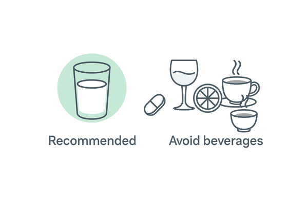 プロペシア服用時の飲み物の選び方｜水・ぬるま湯推奨と避けたい飲料の2カラム比較