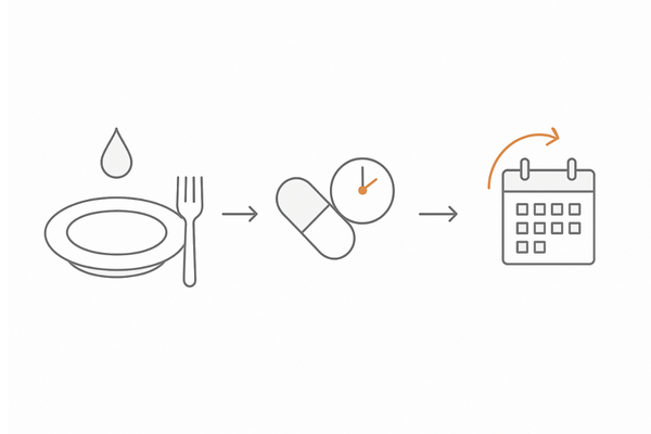 ノコギリヤシの飲むタイミング｜食後30分以内と習慣化の図