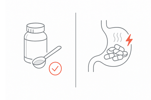 摂取量320mgの目安と過剰摂取リスク（胃腸症状）比較図