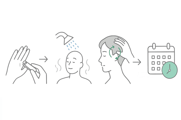 AGA改善を目指す頭皮マッサージの基本手順（準備〜頻度）4ステップ図